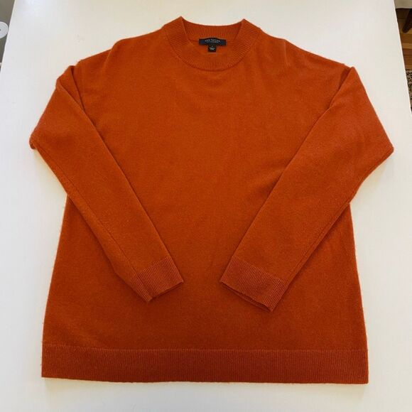Ann Taylor Burnt Orange Cashmere Sweater, S oldmoney luxury normcore - Picture 4 of 14
